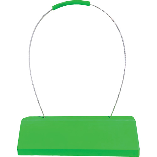 Cale de roue pour avion Checkers Safety SafeRay avec poign&eacute;e &agrave; c&acirc;ble ergonomique, Ur&eacute;thane, Vert fluorescent, 24" la x 8" p x 6" h PB Rental Co. Ltd.