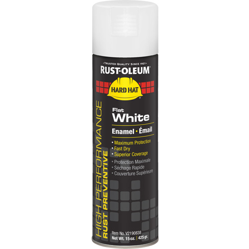 Peinture-&eacute;mail en a&eacute;rosol syst&egrave;me V2100, Blanc mat, Plat, 15 oz, Canette a&eacute;rosol PB Rental Co. Ltd.