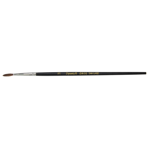 Black Pointed Bristle Artist Brush, 2.1 mm Brush Width, Camel Hair, Wood Handle PB Rental Co. Ltd.