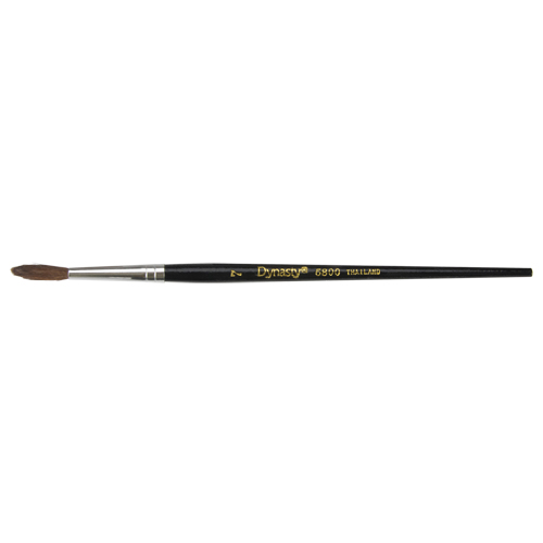 Black Pointed Bristle Artist Brush, 4 mm Brush Width, Camel Hair, Wood Handle PB Rental Co. Ltd.