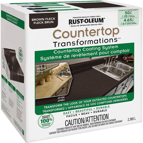 Syst&egrave;me de rev&ecirc;tement mouchet&eacute; pour comptoir Countertop Transformations, 2,37 L, Trousse, Tache brune PB Rental Co. Ltd.