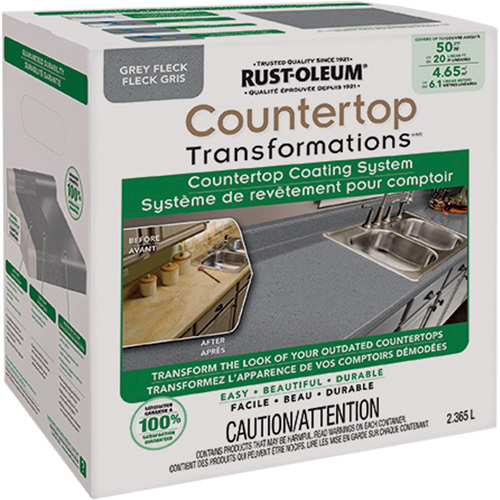 Syst&egrave;me de rev&ecirc;tement mouchet&eacute; pour comptoir Countertop Transformations, 2,37 L, Trousse, Molleton gris PB Rental Co. Ltd.