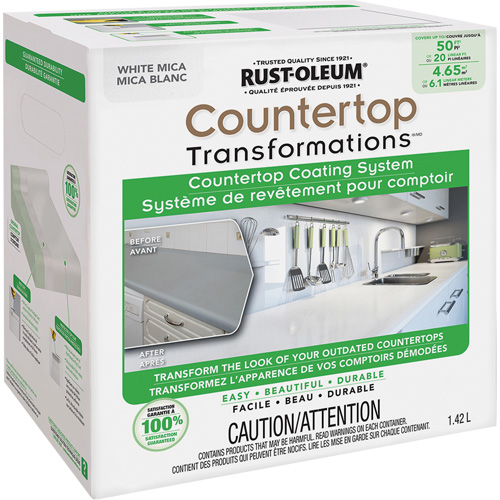 Syst&egrave;me de rev&ecirc;tement au mica pour comptoir Countertop Transformations, 1,42 L, Trousse, Mica blanc PB Rental Co. Ltd.