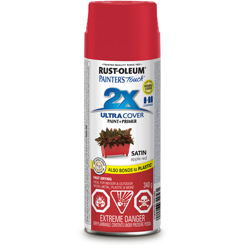 Painter's Touch&reg; Ultra Cover Paint, Apple Red, Satin, Aerosol Can PB Rental Co. Ltd.