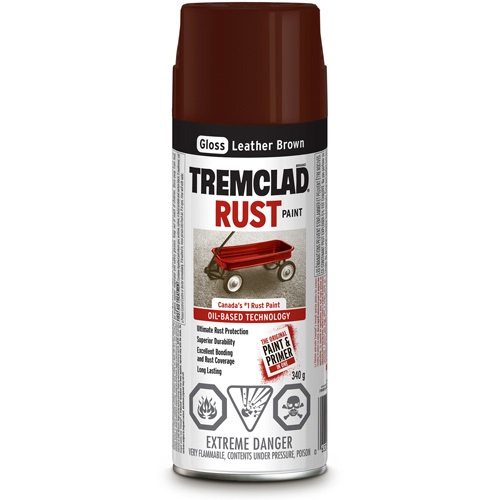 Peinture antirouille &agrave; base dhuile Tremclad, Brun cuir, Tr&egrave;s mat, Canette a&eacute;rosol PB Rental Co. Ltd.