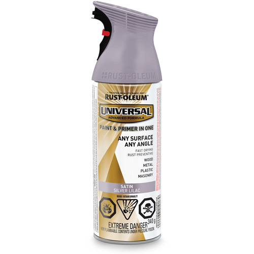 Universal&reg; Enamel Paint & Primer In One, Silver Lilac Purple, Satin, Aerosol Can PB Rental Co. Ltd.
