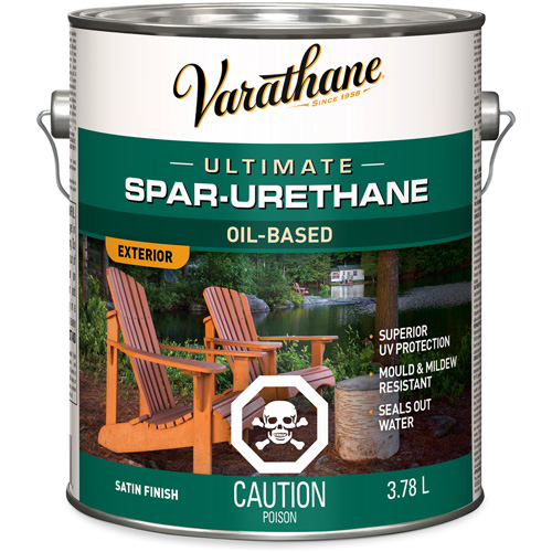 Fini diamant pour bois Varathane ext&eacute;rieur, 3,78 L, Transparent, Satin PB Rental Co. Ltd.