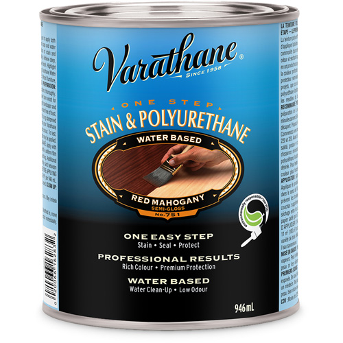 Varathane&reg; One Step Stain & Polyurethane, 946 ml, Red Mahogany PB Rental Co. Ltd.