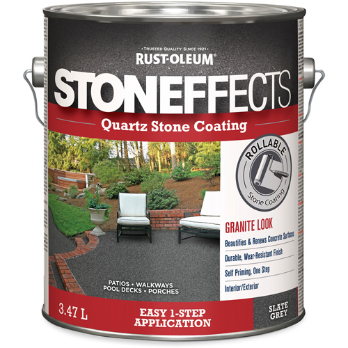 Rev&ecirc;tement &agrave; base de pierre de quartz Stoneffects, 3,78 L, &agrave; l'eau, Textur&eacute;, Gris PB Rental Co. Ltd.
