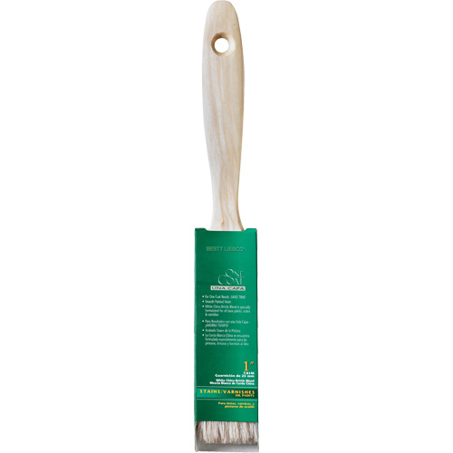 Pinceau pour murs et moulures One Coat, Soie blanche, Manche Bois, Largeur de 1" PB Rental Co. Ltd.