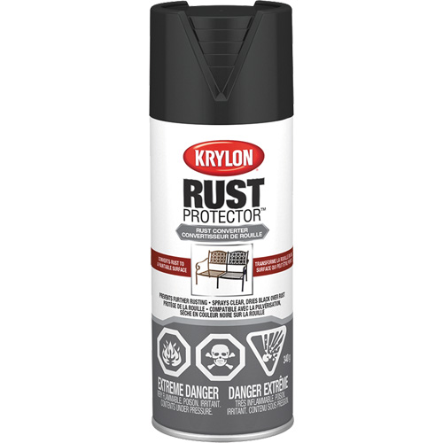 Appr&ecirc;t convertisseur de rouille Rust Protector, Appr&ecirc;t noir, Tr&egrave;s mat, 12 oz, Canette a&eacute;rosol PB Rental Co. Ltd.