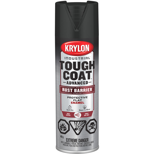 Tough Coat&reg; Advanced Paint with Rust Barrier Technology, Black, Flat, 425 g, Aerosol Can PB Rental Co. Ltd.