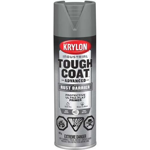 Peinture Tough Coat avec technologie Rust Barrier, Appr&ecirc;t gris, Ultra-mat, 425 g, Canette a&eacute;rosol PB Rental Co. Ltd.