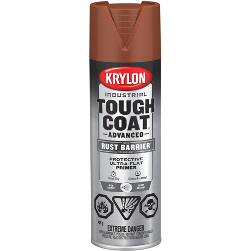 Peinture Tough Coat avec technologie Rust Barrier, Appr&ecirc;t oxyde rouge, Ultra-mat, 425 g, Canette a&eacute;rosol PB Rental Co. Ltd.