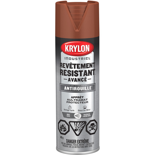 Peinture Tough Coat avec technologie Rust Barrier, Appr&ecirc;t oxyde rouge, Ultra-mat, 425 g, Canette a&eacute;rosol PB Rental Co. Ltd.