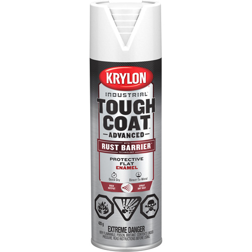 Tough Coat&reg; Advanced Paint with Rust Barrier Technology, White, Flat, 425 g, Aerosol Can PB Rental Co. Ltd.