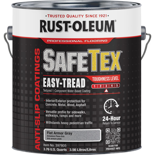 SafeTex&reg; Easy-Tread Acrylic Coating, 1 gal., Water-Based, Flat/Textured, Grey PB Rental Co. Ltd.