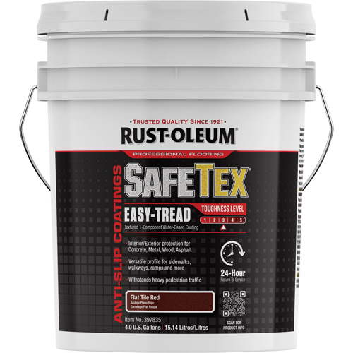 Rev&ecirc;tement d'acrylique SafeTex Easy-Tread, 4 gal., &agrave; l'eau, Plat/Textur&eacute;, Rouge PB Rental Co. Ltd.
