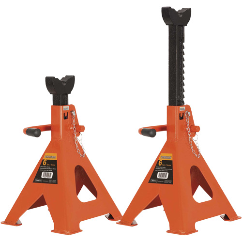 856A Jack Stands, Locking Handle/Ratchet, 6 Ton(s) Capacity, 15-1/2" - 24" H PB Rental Co. Ltd.