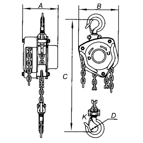 Chain Hoist, 10' Lift, 1000 lbs. Capacity, Alloy Steel Chain PB Rental Co. Ltd.