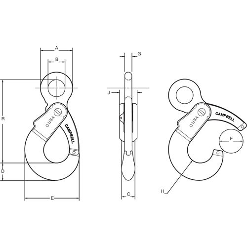 Alloy Steel Eye-Type Self-Locking Hooks PB Rental Co. Ltd.