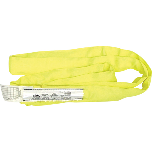 Slinger Polyester Round Sling, Yellow, 1" W x 12' L, 9000 lbs. Vertical Load PB Rental Co. Ltd.