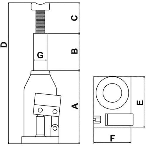 Bottle Jack, 20 tons, 11" Raised Height PB Rental Co. Ltd.