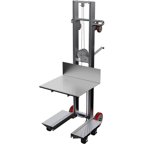 Platform Lift Stacker, Hand Winch Operated, 400 lbs. Capacity, 60" Max Lift PB Rental Co. Ltd.
