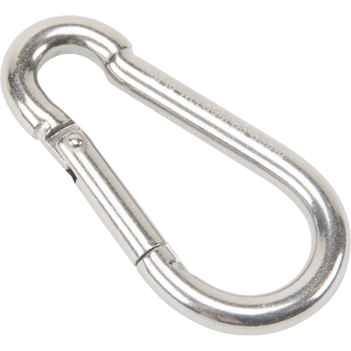 Mousqueton en acier inoxydable, 500 lb (0,25 tonne) Charge d'utilisation max., 5/16" Taille, 1/2" Oeil PB Rental Co. Ltd.
