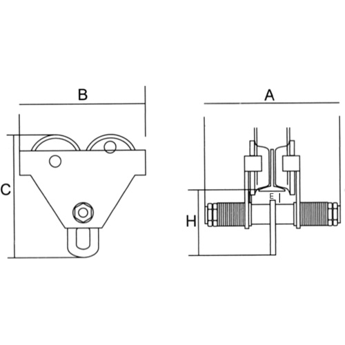 Adjustable Trolley with Safety Plates, 6000 lbs. (3 tons) PB Rental Co. Ltd.