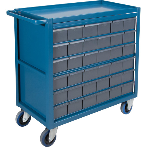 Drawer Shelf Cart, 1200 lbs. Capacity, Steel, 18" x W, 35" x H, 36" D, Rubber Wheels, All-Welded, 36 Drawers PB Rental Co. Ltd.