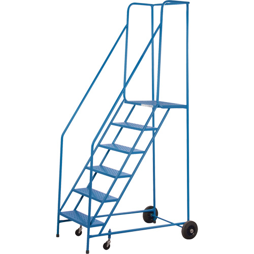 Escabeau roulant certifi&eacute; par la CSA, 6 marches, Largeur de la marche 22", Hauteur de la plateforme 55", Acier PB Rental Co. Ltd.