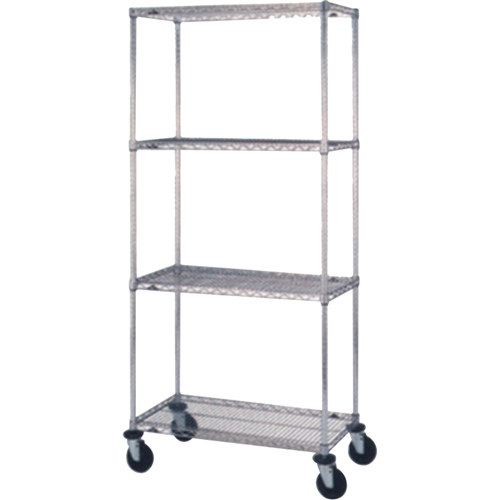 Wire Shelf Cart, Chrome Plated, 24" x 69" x 60", 800 lbs. Capacity PB Rental Co. Ltd.