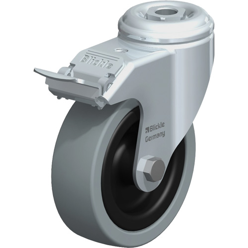 Light-Duty Caster, Swivel with Brake, 4" (101.6 mm), Solid Rubber, 242 lbs. (110 kg.) PB Rental Co. Ltd.