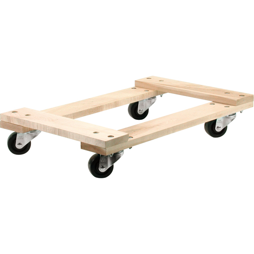 Wood Dollies - Medium-Duty, Polyolefin Wheels, 900 lbs. Capacity, 18" W x 30" D x 7" H PB Rental Co. Ltd.