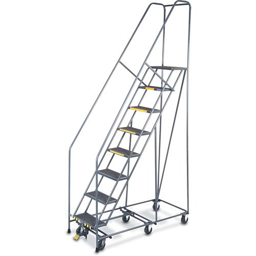 &eacute;chelles Pivotantes A/Roulettes Au Centre, 9 marches, Largeur de la marche 24", Hauteur de la plateforme 90", Acier PB Rental Co. Ltd.