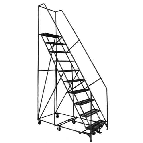 &eacute;chelles Pivotantes A/Roulettes Au Centre, 12 marches, Largeur de la marche 24", Hauteur de la plateforme 120", Acier PB Rental Co. Ltd.