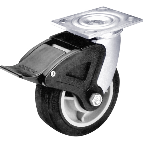 Total Locking Caster, Swivel with Brake, 6" (152.4 mm), Polyolefin, 700 lbs. (317 kg.) PB Rental Co. Ltd.