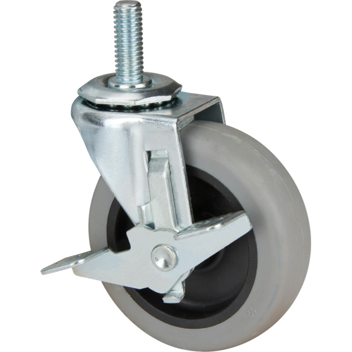 Stem Caster, Swivel with Brake, 3" (76 mm) Dia., 80 lbs. (36 kg.) Capacity PB Rental Co. Ltd.