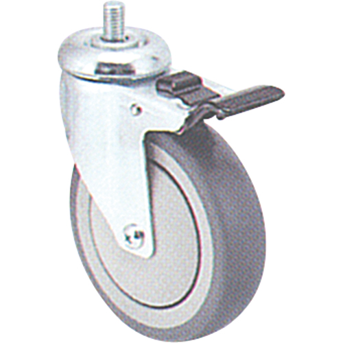 Zinc Plated Caster, Swivel with Brake, 4" (102 mm) Dia., 200 lbs. (91 kg.) Capacity PB Rental Co. Ltd.