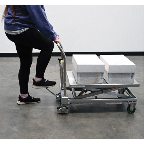 Hydraulic Scissor Lift Table, 31-1/2" L x 19-1/2" W, Stainless Steel, 550 lbs. Capacity PB Rental Co. Ltd.
