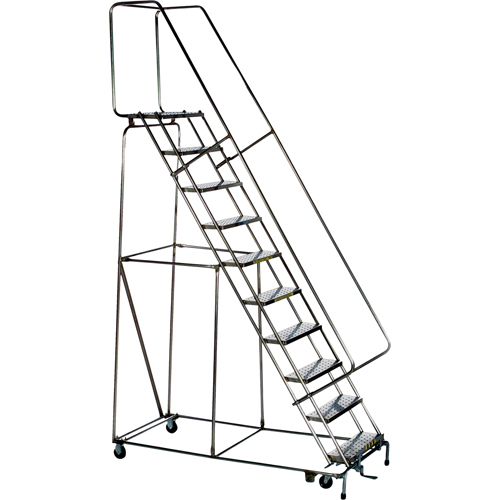 &eacute;chelles roulantes &agrave; marche verrouillable, 6 marches, Largeur de la marche 24", Hauteur de la plateforme 60", Acier inoxydable PB Rental Co. Ltd.