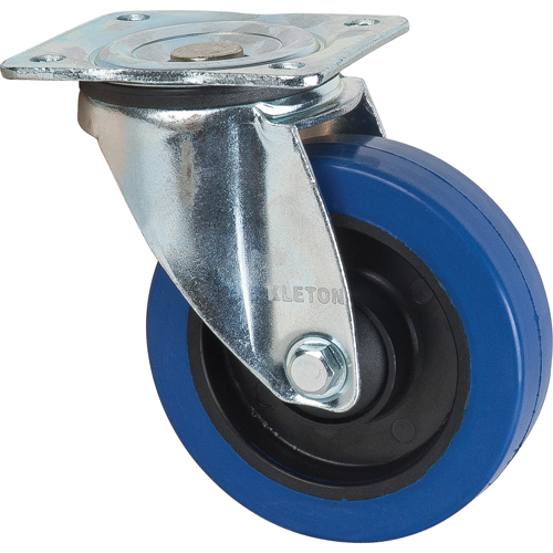 Roulette bleue, Pivotant, 5" (127 mm), Caoutchouc, 400 lb (181 kg) PB Rental Co. Ltd.