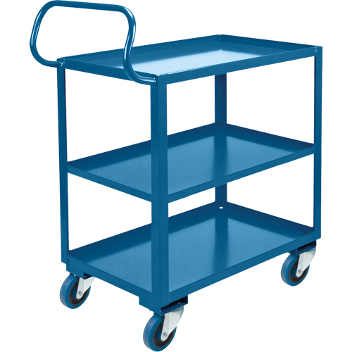 Chariot ergonomique &agrave; tablettes, 800 lb Capacit&eacute;, Acier, 26" la x 37" ha x 38" p, Bordure vers le haut PB Rental Co. Ltd.