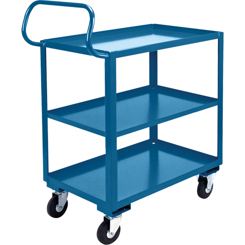 Chariot ergonomique &agrave; tablettes, 800 lb Capacit&eacute;, Acier, 26" la x 37" ha x 38" p, Bordure vers le haut PB Rental Co. Ltd.