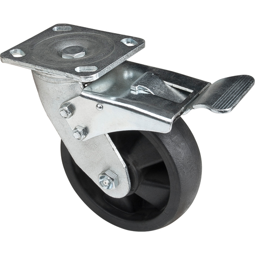 Hi-Temp Caster, Swivel with Brake, 6" (152.4 mm), Nylon, 880 lbs. (399 kg.) PB Rental Co. Ltd.