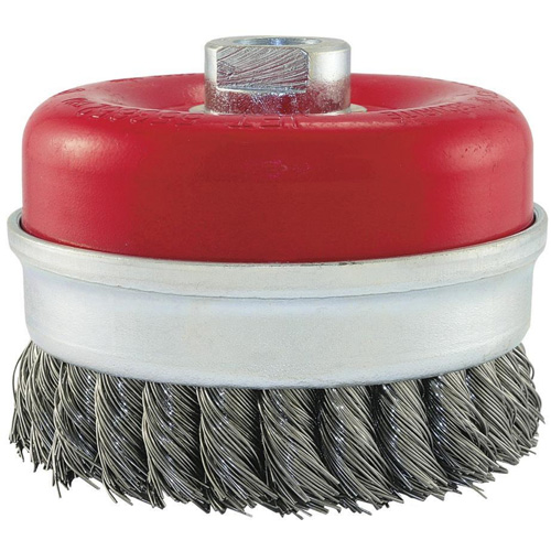 Brosse boisseau &agrave; fils li&eacute;s et nou&eacute;s, 5" dia. x 5/8"-11 arbre PB Rental Co. Ltd.