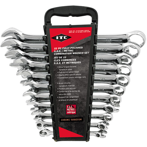 ICWP-22SM Wrench Set, Combination, 22 Pieces, Imperial and Metric PB Rental Co. Ltd.