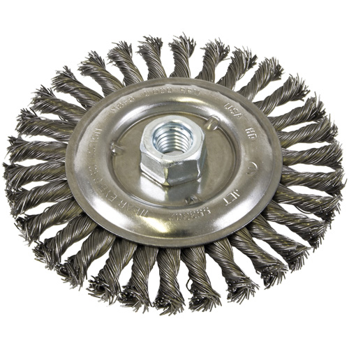 Standard Face Knot Wire Wheel Threaded, 6" Dia., 0.022" Fill, 5/8"-11 Arbor, Steel PB Rental Co. Ltd.