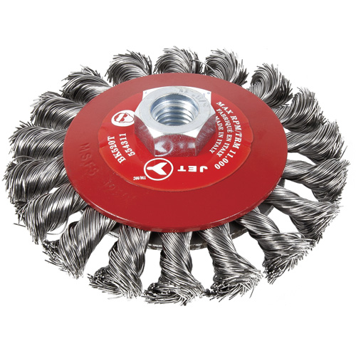 BK520T Knot-Twisted Conical Bevel Brush, 5" Dia., 5/8-11 Arbor PB Rental Co. Ltd.